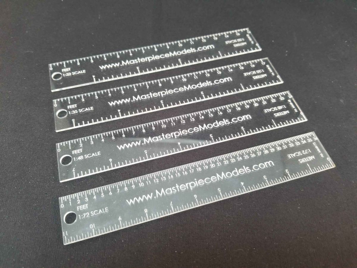 1/25 & 1/24 1/35 1/48 Excel 55779 Scale Model Reference Metal Ruler 1/72 