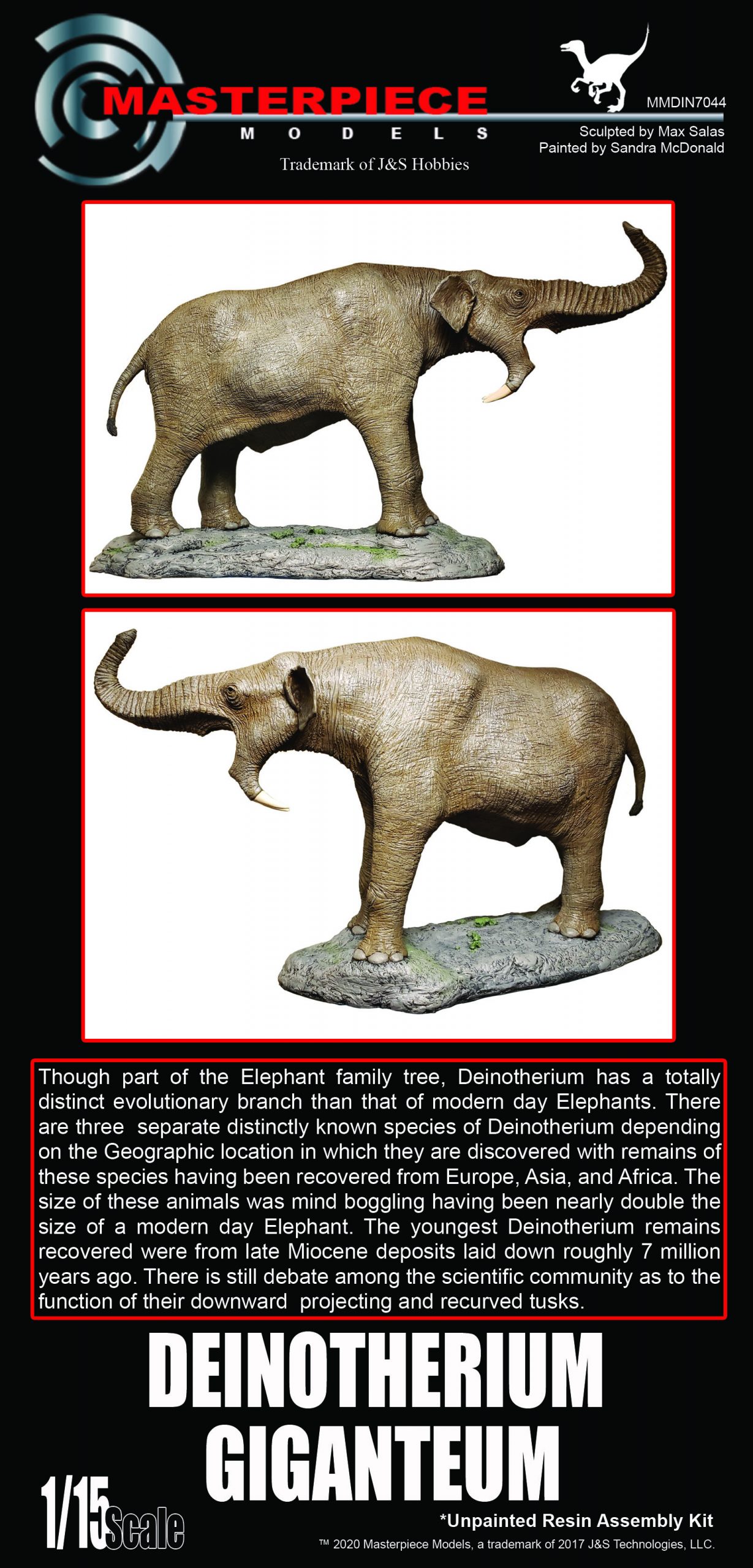 1/35 12cm Deinotherium Model Toy Ancient Extinct Life Ancient elephant  Model Gk Customize Proboscidea